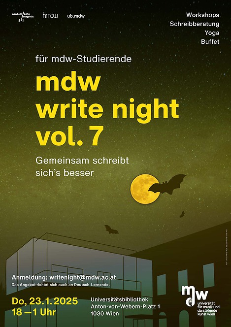 Plakat "mdw write night vol. 6" - 25.01.2024