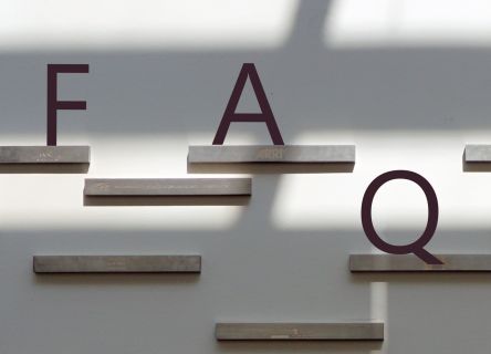 graphic with the letters F, A and Q