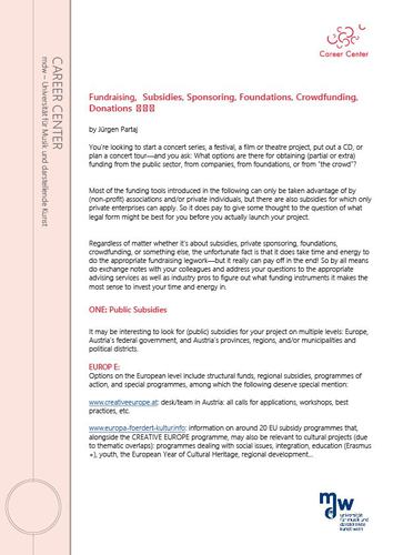 1st page of the PDF file "Fundraising etc."